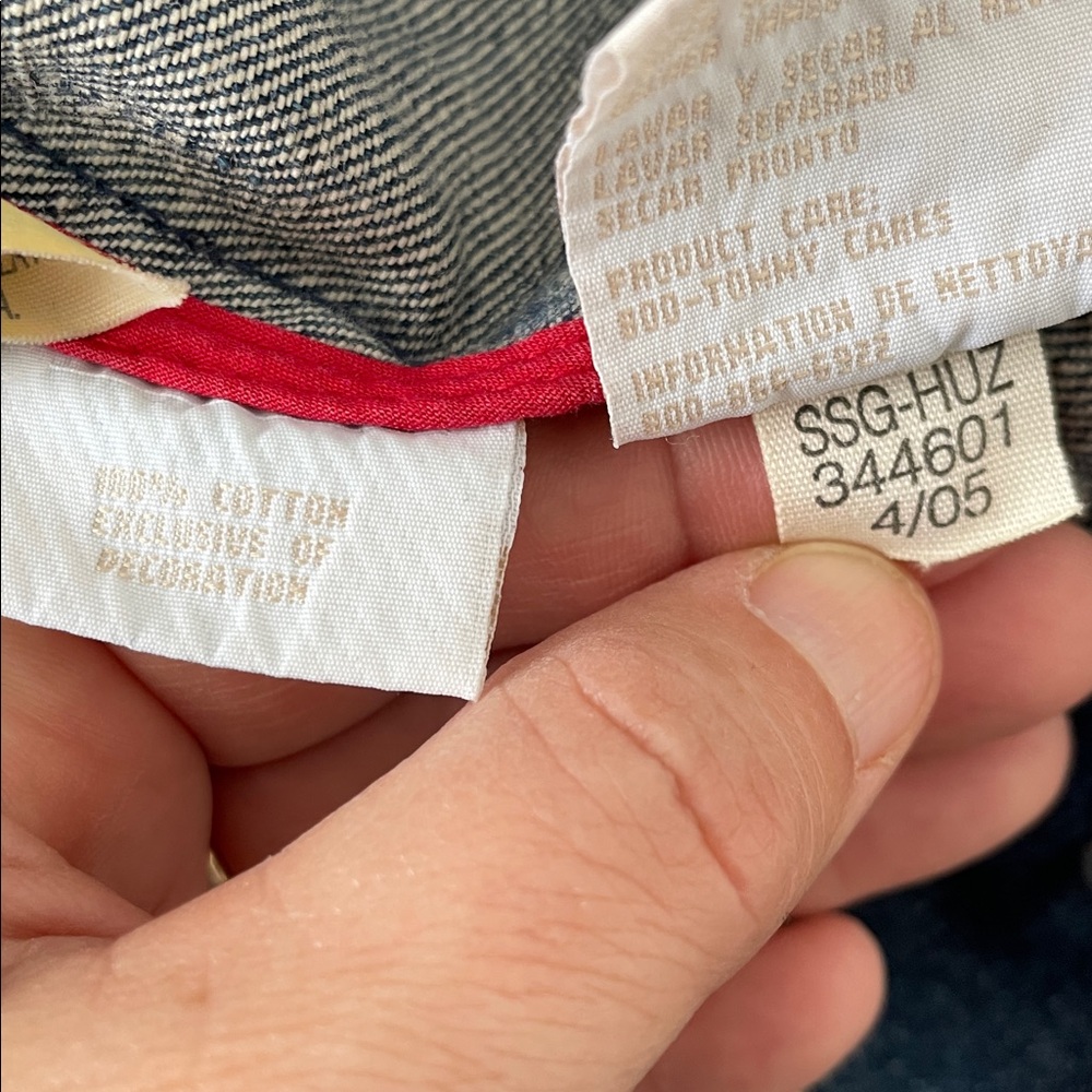 Tommy Hilfiger M Distressed Blue Jean Jacket Metal button closure pockets 2005 - Picture 6 of 16